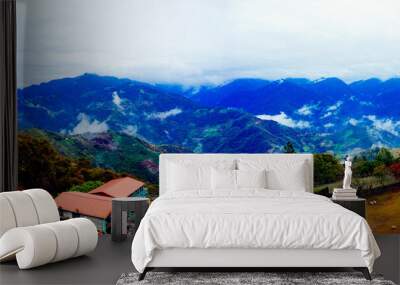 ali shan mountain and qingjing farm landscape in Taiwan Wall mural