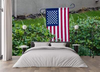 USA national flag in a garden Wall mural