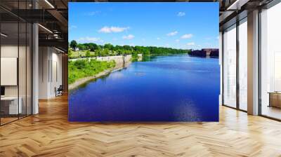 Waterville city and Kennebec river Wall mural