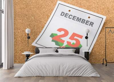 christmas day, calendar december 25 for background Wall mural