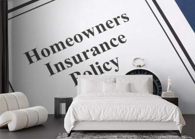 Document of Homeowners Insurance Policy for background Wall mural