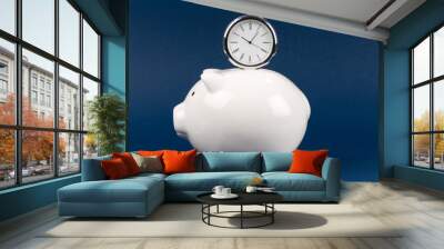 Piggy Bank and clock Wall mural