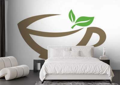 tea logo design Wall mural