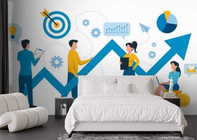 business team working on a successful investment business strategy Wall mural