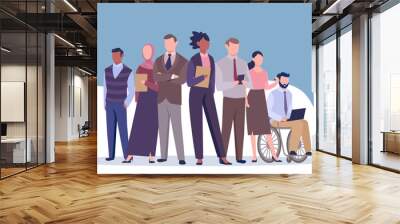 Multinational inclusive group of confident business people with a female leader Wall mural