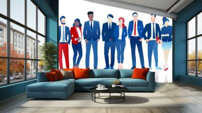 Vector of a business team characters businesswomen and businessman Wall mural