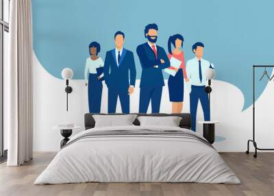 Vector of a group of confident businesspeople Wall mural