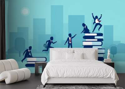 Vector of business people having staff training and learning support. Wall mural