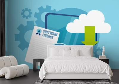 Vector of software licensing concept Wall mural