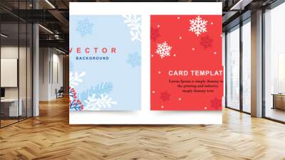 Winter Holidays  square templates. Winter sale social media post frame with Christmas tree shape, snowflakes and red berries. Suitable for mobile apps, banner design and web internet ads. Vector illus Wall mural