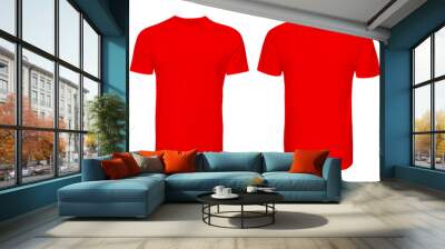 High Resolution Red T-Shirt Mockup Wall mural