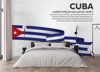 Cuba flag background Wall mural