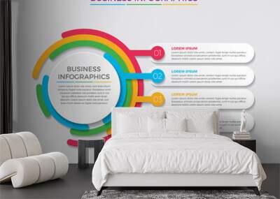 Infographic design vector and marketing icons can be used for workflow layout, diagram, annual report, web design.  Business concept with 4 options, steps or processes. - Vector  Wall mural