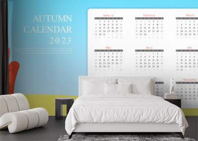 new year calendar background in nature style Wall mural