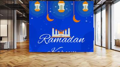 Starry night background design during the month of Ramadan Wall mural