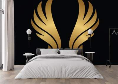 Letter U with Eagle Gold Logotype Wall mural