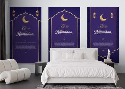 Set of social media stories ramadan template. portrait islamic background design.poster,flyer,banner,brochure Wall mural