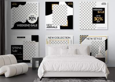 Social Media Banner Post Template Collection Wall mural