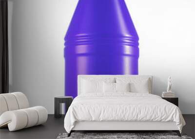 Purple bottle with cleaning product isolated on white background Wall mural