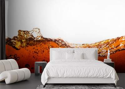 cola soda with sparkling bubbles isolated on white Wall mural