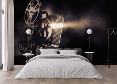 film projector on a dark background Wall mural