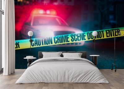 high contrast image of a crime scene Wall mural