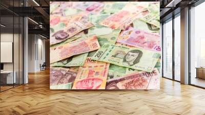 Mexican money background / selective focus Wall mural