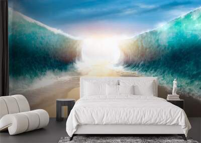 parting the red sea concept, photo composite Wall mural