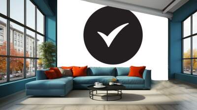 Approved vector icon, check symbol. Trendy, simple flat sign illustration for web Wall mural