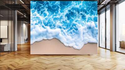 beach foam with blue sand Wall mural