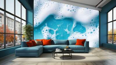 beach foam with blue sand Wall mural