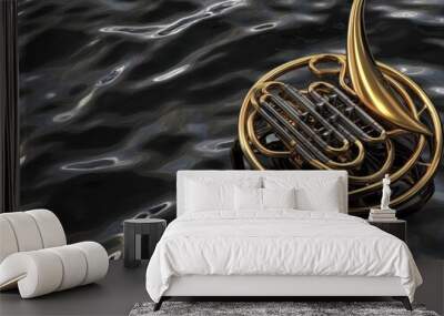 French Horn on Water. Wall mural