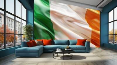 Irish Flag, Green, White and Orange Wall mural