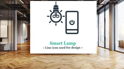 Smart light icon vector isolated on a white background.  Light control symbol sign, smart home, electric lighting. Wall mural