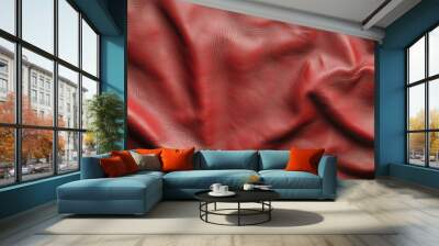 Soft wrinkled red leather Wall mural