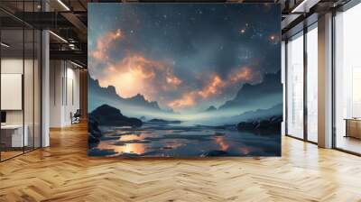 Realistic image of the sky at night Wall mural