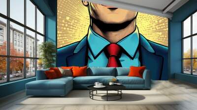 Businessman in a suit with a confident smile Wall mural