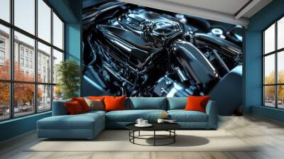 Engine Close-Up: Power and Precision Wall mural