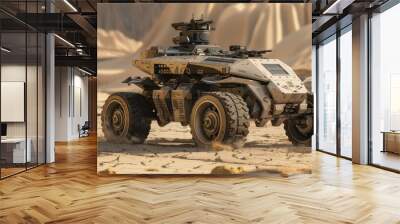 futuristic autonomous armored vehicle military Wall mural