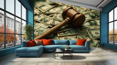 Gavel on Money Wall mural