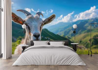 Goat animal landscape view Wall mural