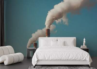 Smoke Stacks Against Clear Sky Wall mural