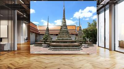 Stupas in bangkok temple Wall mural