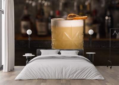 Whiskey Sour drink in a bar environment Wall mural