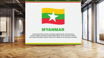 Myanmar Flag Abstract Background Design Template. Myanmar Independence Day Banner Social Media Vector Illustration. Myanmar Design Wall mural