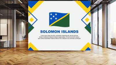 Solomon Islands Flag Abstract Background Design Template. Solomon Islands Independence Day Banner Wallpaper Vector Illustration. Solomon Islands Illustration Wall mural