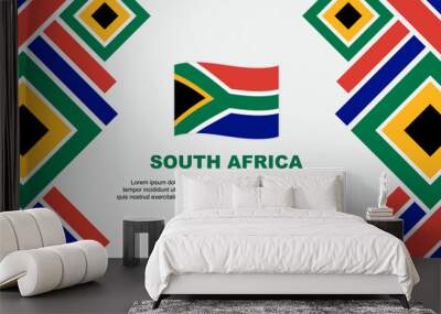 South Africa Flag Abstract Background Design Template. South Africa Independence Day Banner Wallpaper Vector Illustration. South Africa Wall mural