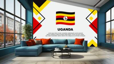 Uganda Flag Abstract Background Design Template. Uganda Independence Day Banner Wallpaper Vector Illustration. Uganda Illustration Wall mural