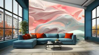 abstract Japanese design with pastel colors Wall mural