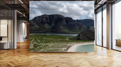 amazing panoramic view of the bay of Balandra in Baja California Sur, Mexico Wall mural